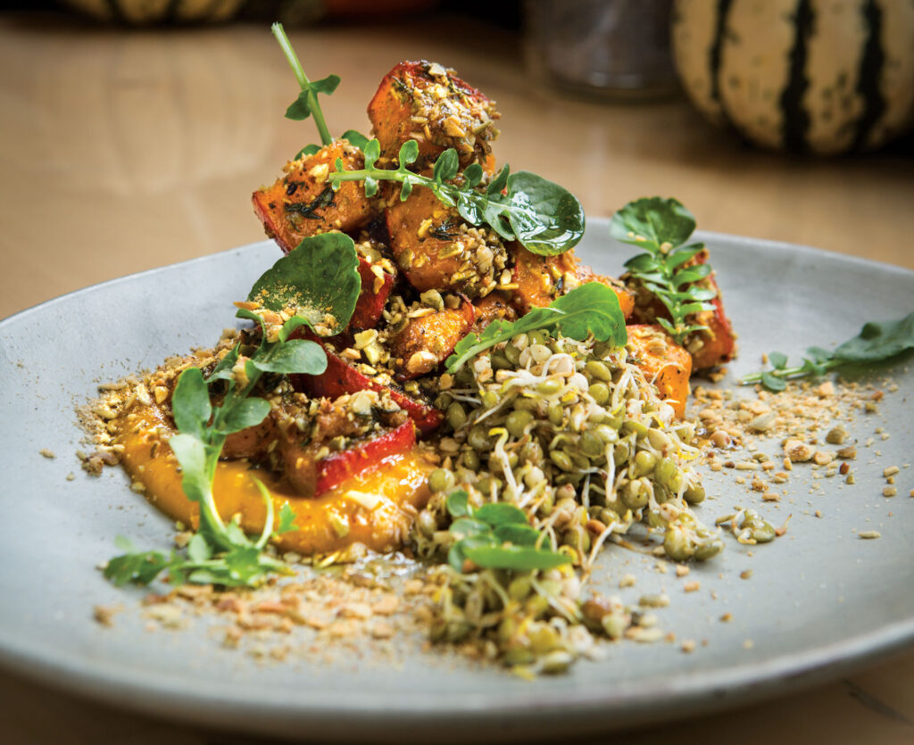 Spiced Almond and Pumpkin Seed-Crusted Pumpkin Salad