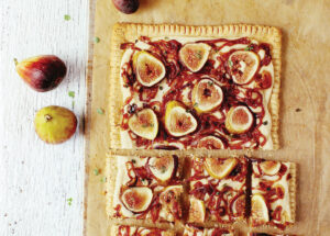 Fig and Caramelized Onion Tart with Lemon Cashew Cheese
