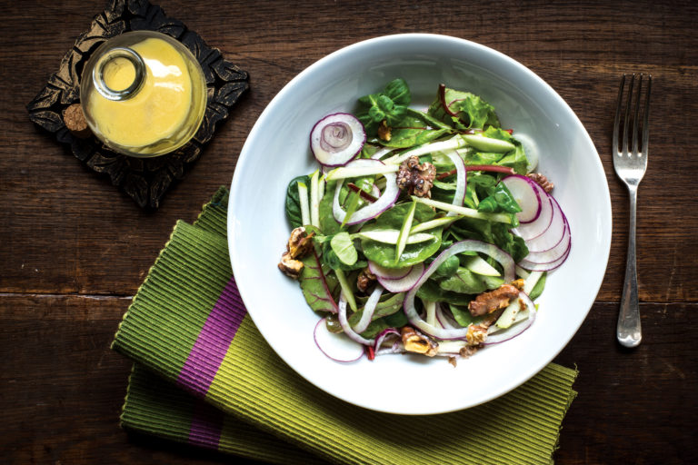 Mizuna, Chard, and Baby Romaine Salad