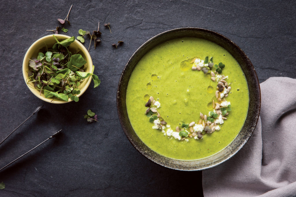 Roasted Broccoli Microgreen Soup