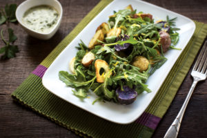 Roasted New Potatoes and Arugula Salad