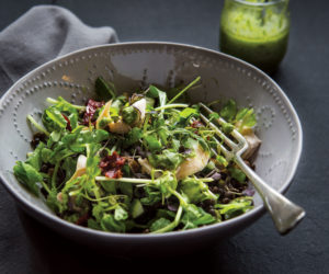 Trout Lentil Salad with Microgreen Pesto Dressing
