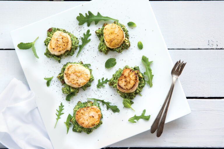 Seared Scallops with Arugula Gremolata