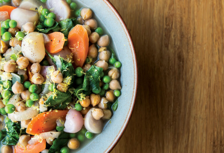 Lemony Spring Vegetable and Chickpea Stew