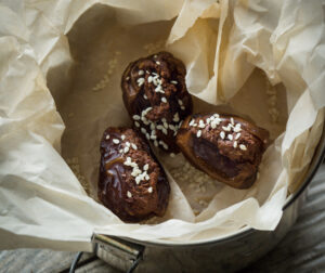 Chocolate Hummus Stuffed Dates