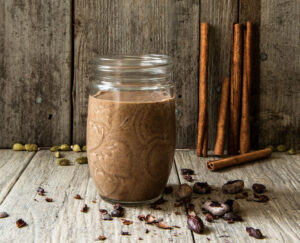 Spiced Cocoa, Coffee, and Chia Smoothie