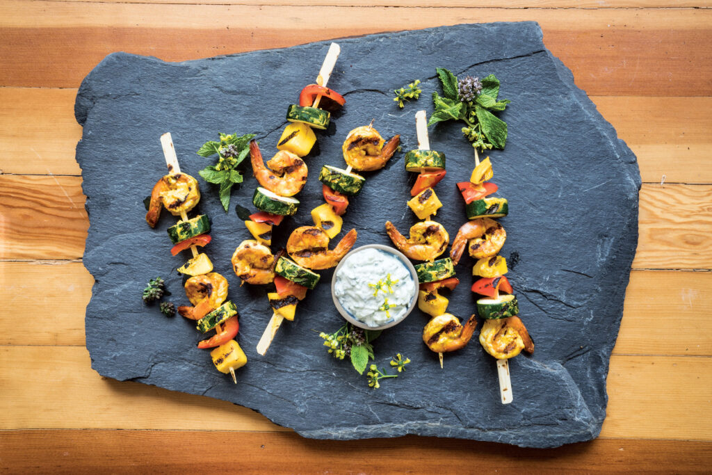 Tandoori-Style Shrimp and Mango Kebabs