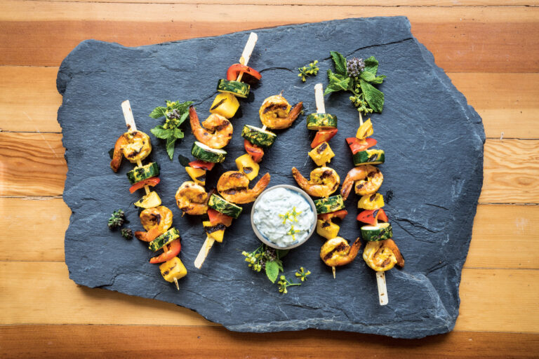 Tandoori-Style Shrimp and Mango Kebabs