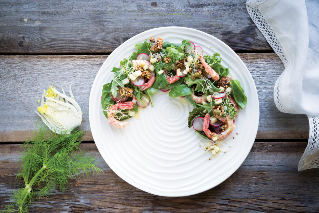 Sidestripe Shrimp Salad and Pickled Apple