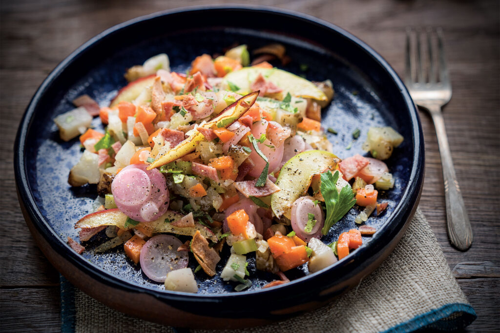 Breakfast Hash with Apples and Sunchokes