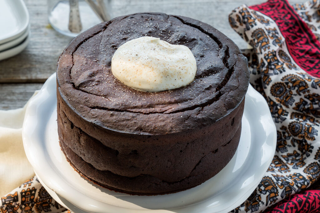 Flourless Hazelnut Cacao Cake with Whisky and Prunes