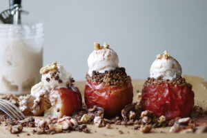 Whole Roasted, Crumble-Stuffed Apples