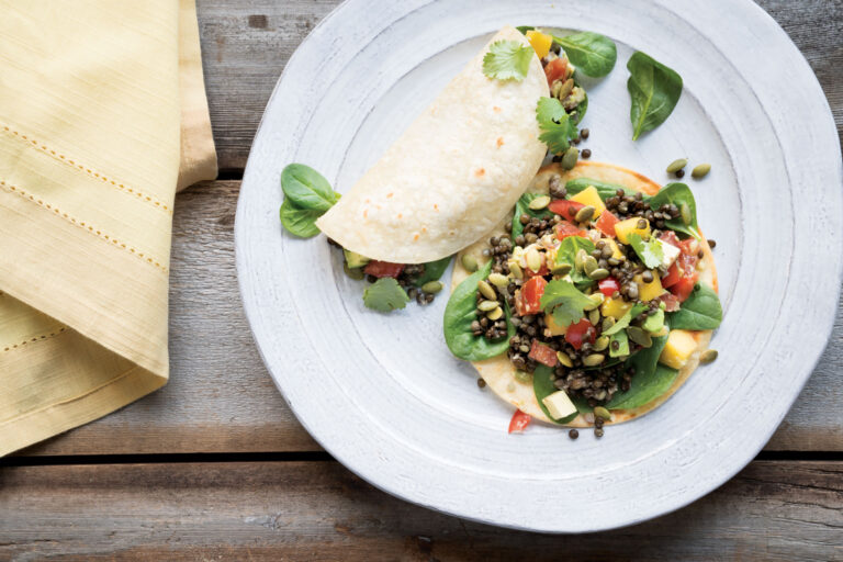 Black Lentil Tacos with Chunky Guacamole