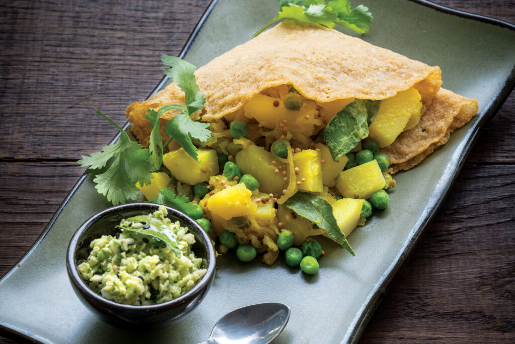 Masala Dosa with Coconut Chutney