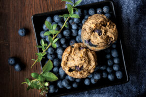 Sweet Potato Blueberry Pancake Muffins