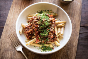 Mushroom Lentil Ragu Pasta