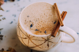 Cozy Tahini Reishi Latte with Herbal Coffee