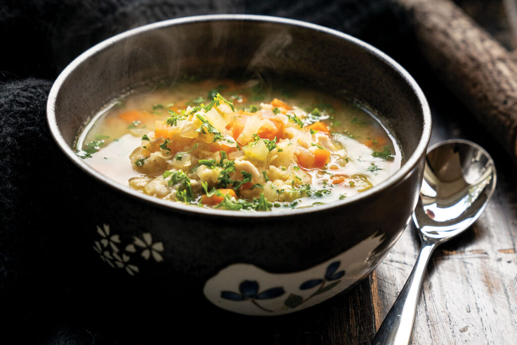 Soothing Chicken with White Lentil Soup