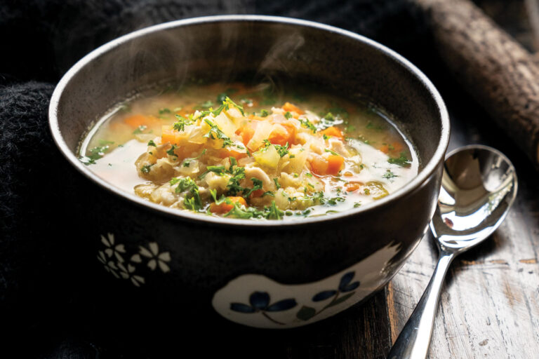 Soothing Chicken with White Lentil Soup