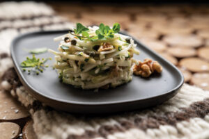 Kohlrabi Apple Remoulade Slaw with Walnuts