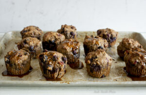 Berry-Walnut Muffins with Orange Glaze