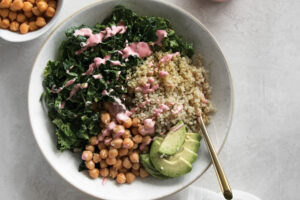 Quinoa Buddha Bowl with Beet-Tahini Dressing