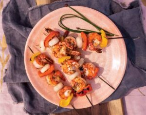 Prawn Souvlaki with Spicy Chipotle Aioli