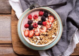 Strawberry Muesli Pudding