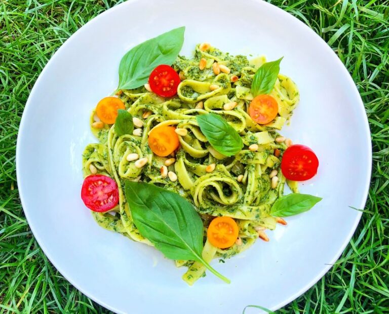 Hemp and Carrot Top CBD Pesto with Pasta