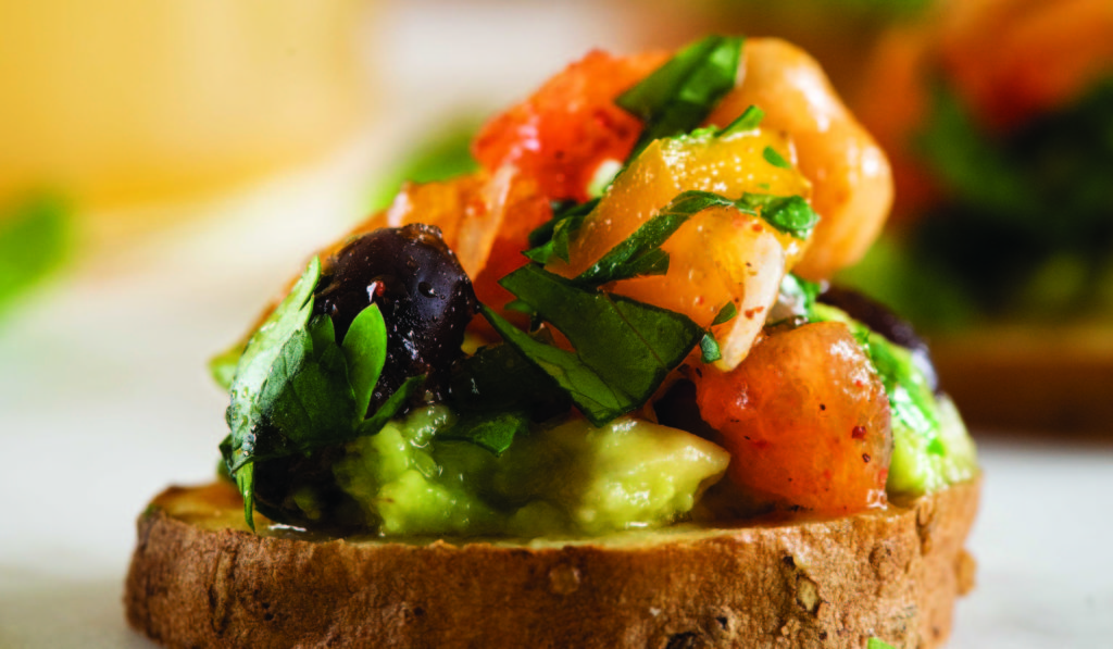 Vegetable Caviar Sweet Potato Bites