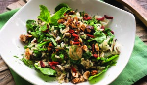 Wild and Basmati Rice with Cranberries and Candied Hazelnuts