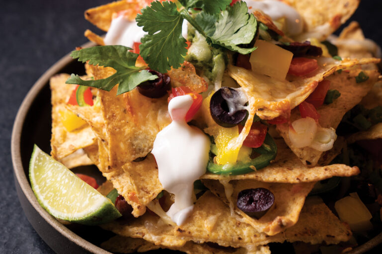 Taco Tower Crowd Pleaser with Lima Bean Spinach Hummus and Vegetable Medley