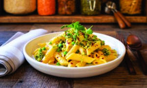 Creamy Butternut Pasta with Cashew Crumble Topping