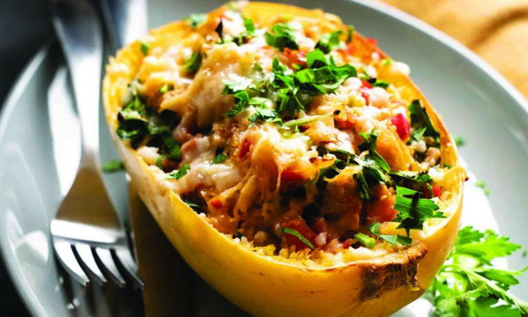 Delicious Vegetarian Spaghetti Squash Bake