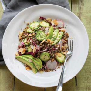 Toasted Quinoa and Avocado Salad with Buttermilk Almond Dressing