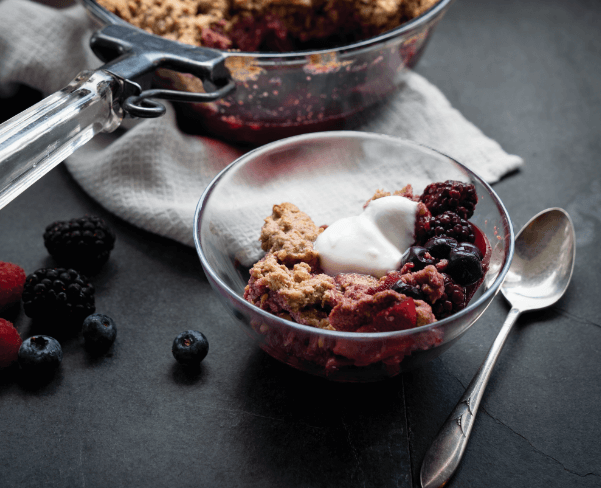 Fruit and Flax Breakfast Crumble