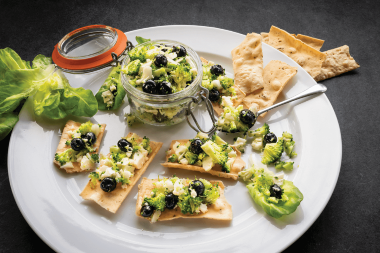 Raw Broccoli, Cauliflower, and Blueberry ‘Caviar’