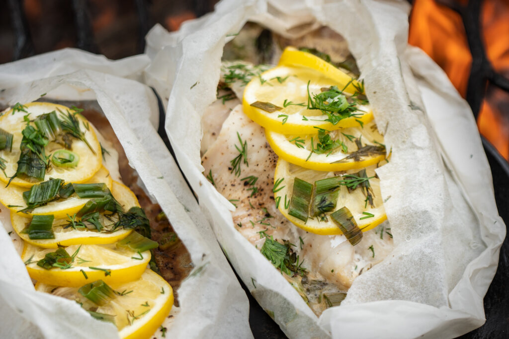 Fish and Asparagus en Papillote