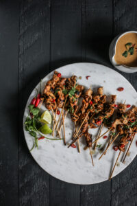 King Satay with Spicy Peanut-Ginger Sauce