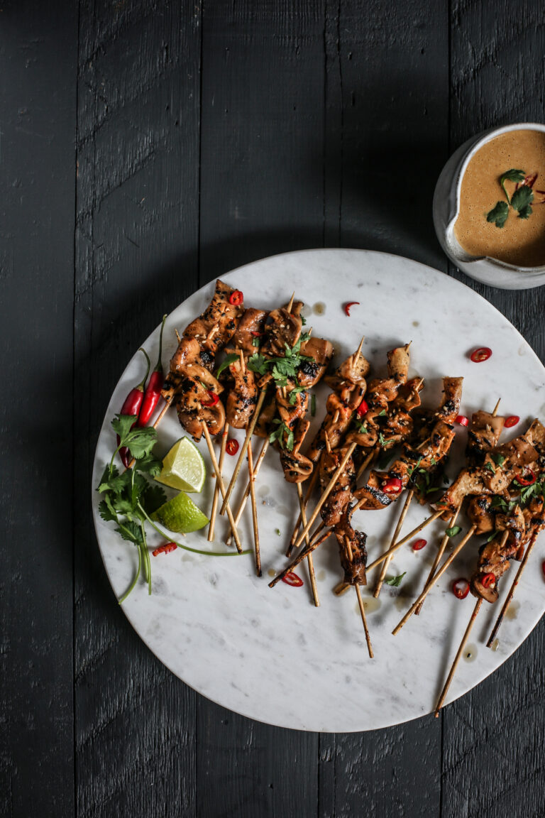 King Satay with Spicy Peanut-Ginger Sauce