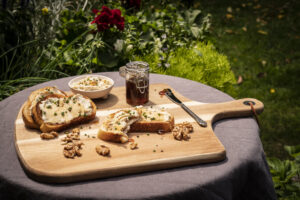 Manuka Honey and Cashew-Ricotta Crostini