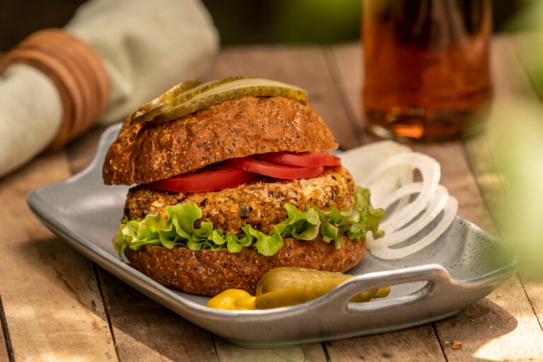 Gluten-Free Panko-Crusted Black Bean and Sweet Potato Burgers  