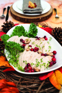Poached Turkey with Cranberry-Mushroom Gravy
