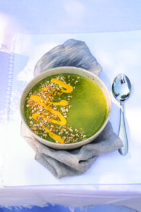 Green Goddess Soup with Cashew-Turmeric Drizzle