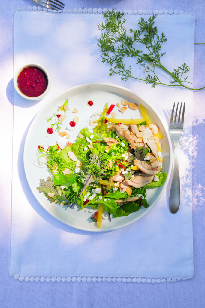 Roasted Chicken Salad with Tangy Beet Vinaigrette