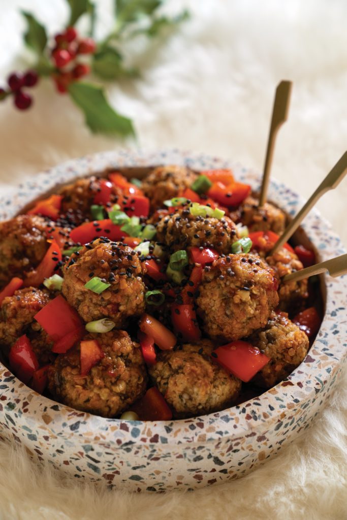 Kung Pow Eggplant “Meatballs”