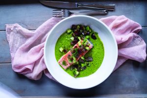 Salmon with Cucumber Grape Salsa