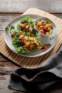 Sweet Potato Tempeh Tacos with Kimchi Salsa