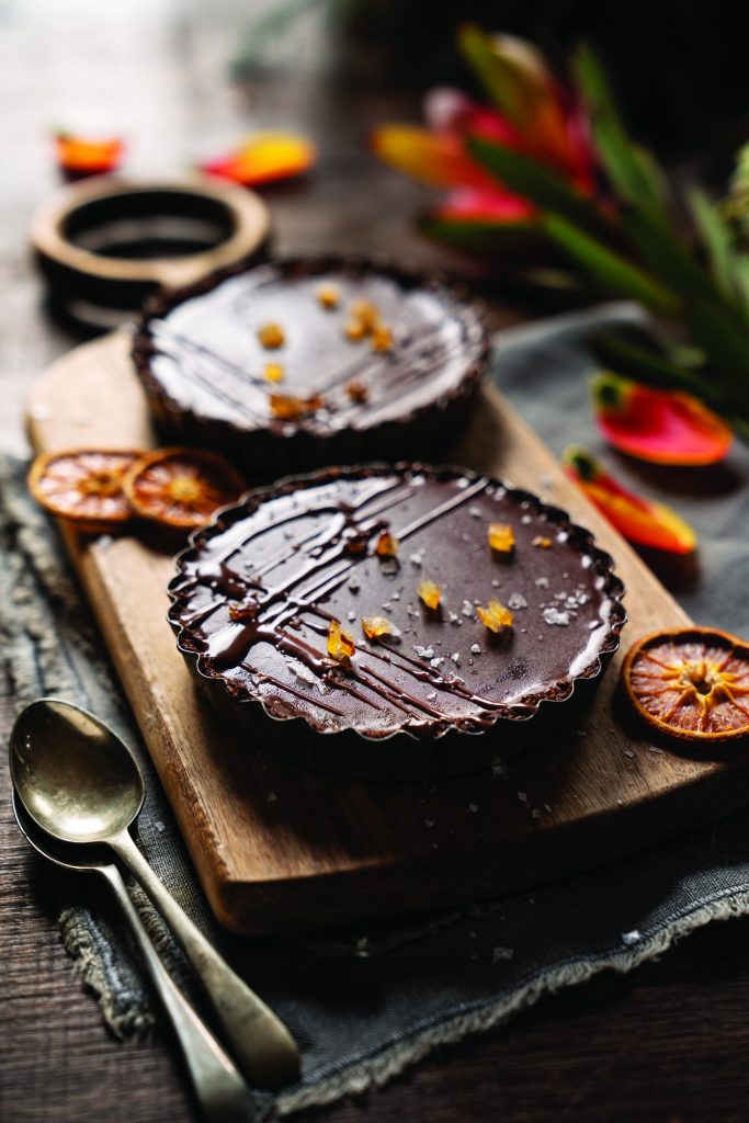 Chocolate Coconut Ganache Cups with Ginger and Orange