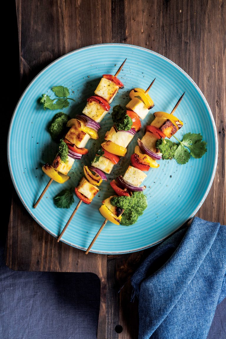 Paneer Kebabs with Spicy Zhoug Sauce